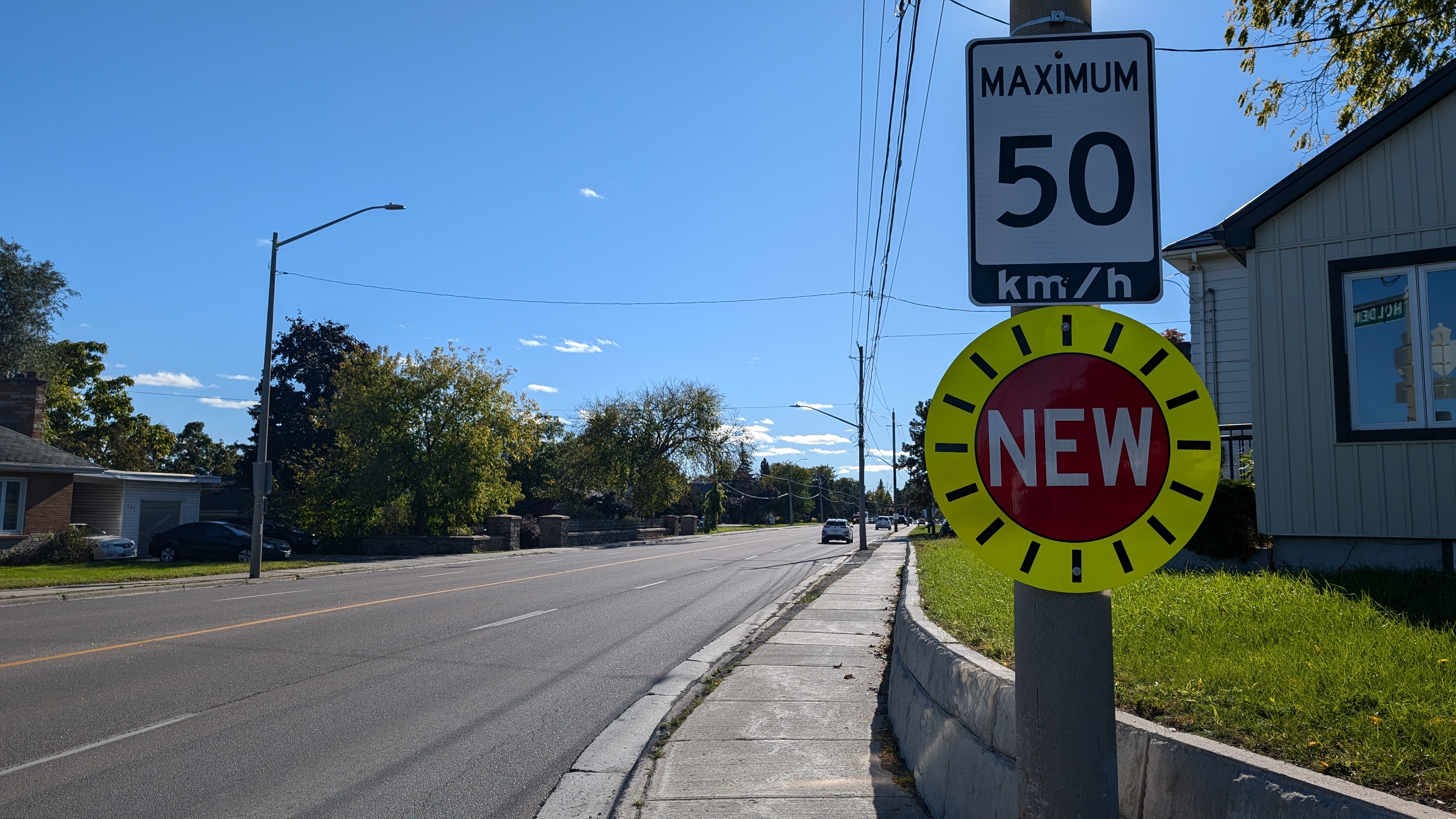 Speed limit sign with the number 50