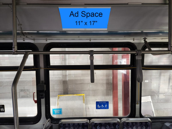 Photo of ad spaec interior of bus